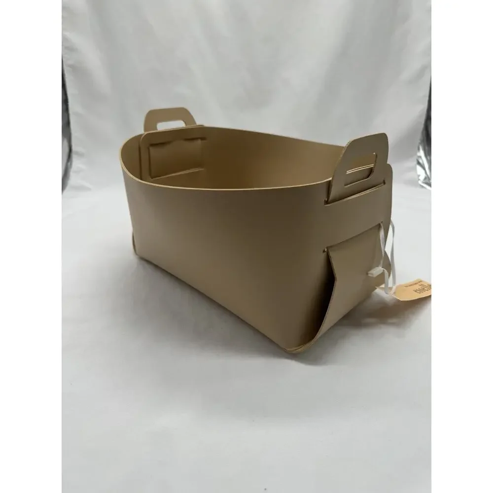 Esselle Vegan Leather Foldable Basket, Beige, Set of 4 NWT